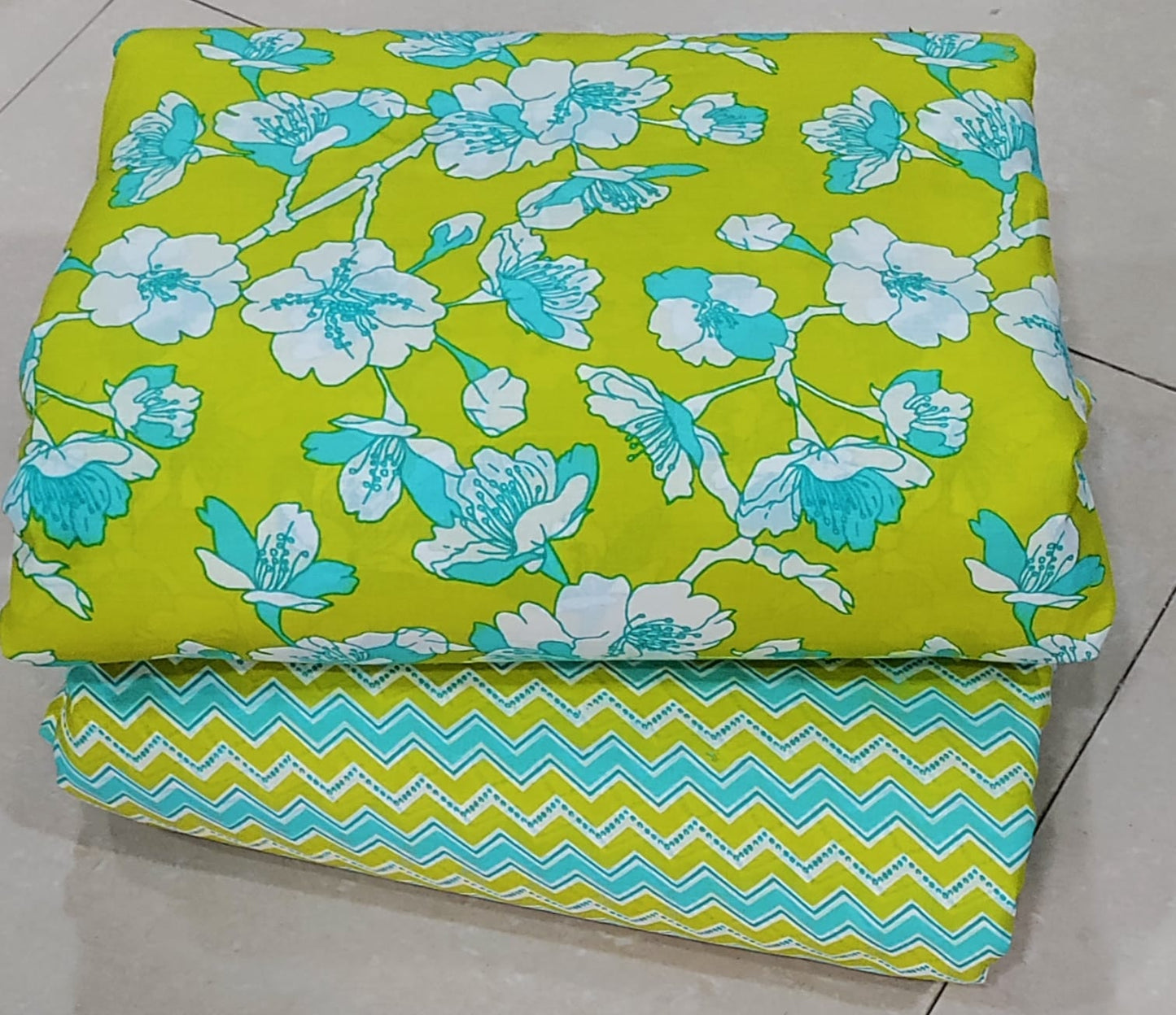 Elegant Hand Block Printed Cotton Top And Bottom Suit Sets