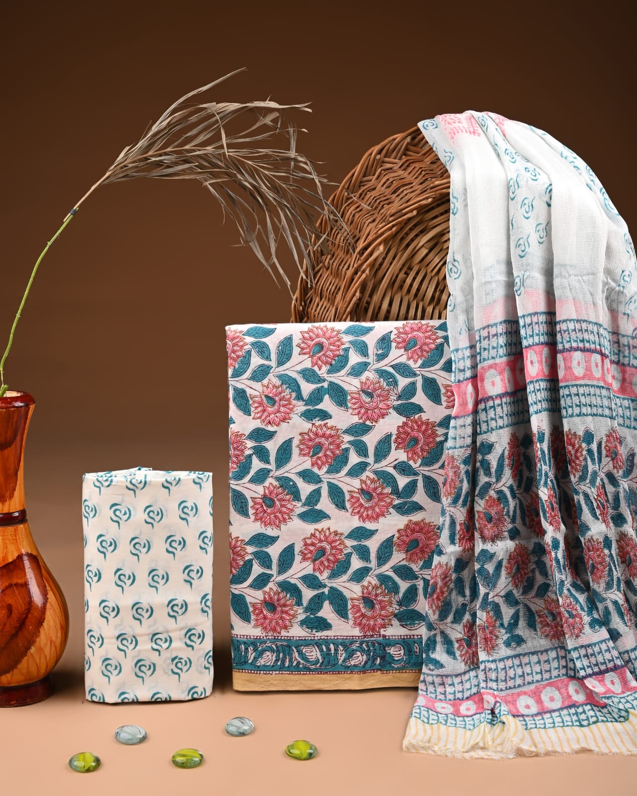 PREMIUM COTTON SUIT SET WITH CHIFFON DUPATTA