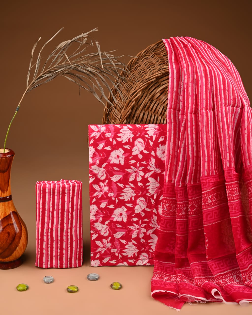 PREMIUM COTTON SUIT SET WITH CHIFFON DUPATTA