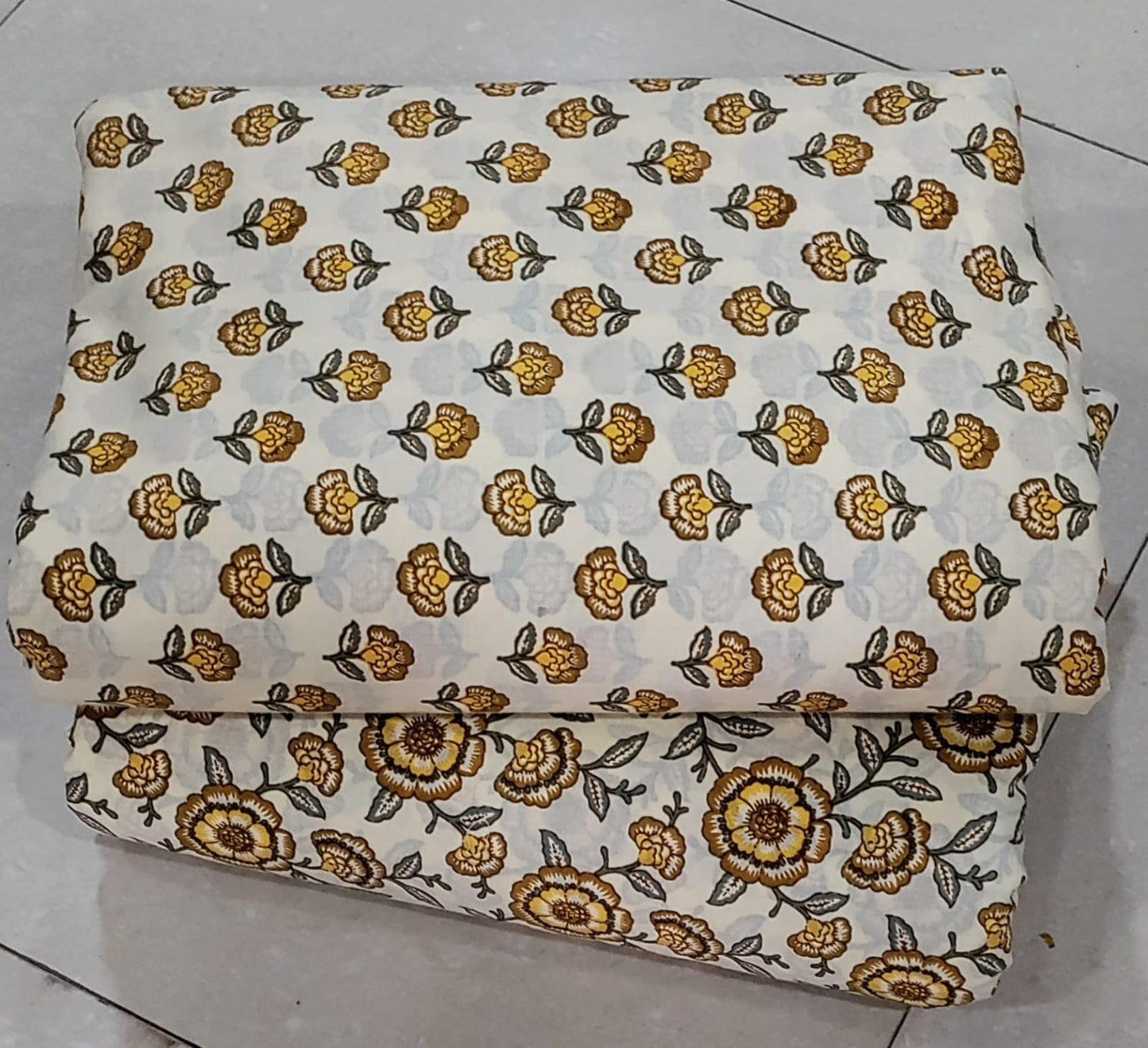 Elegant Hand Block Printed Cotton Top And Bottom Suit Sets