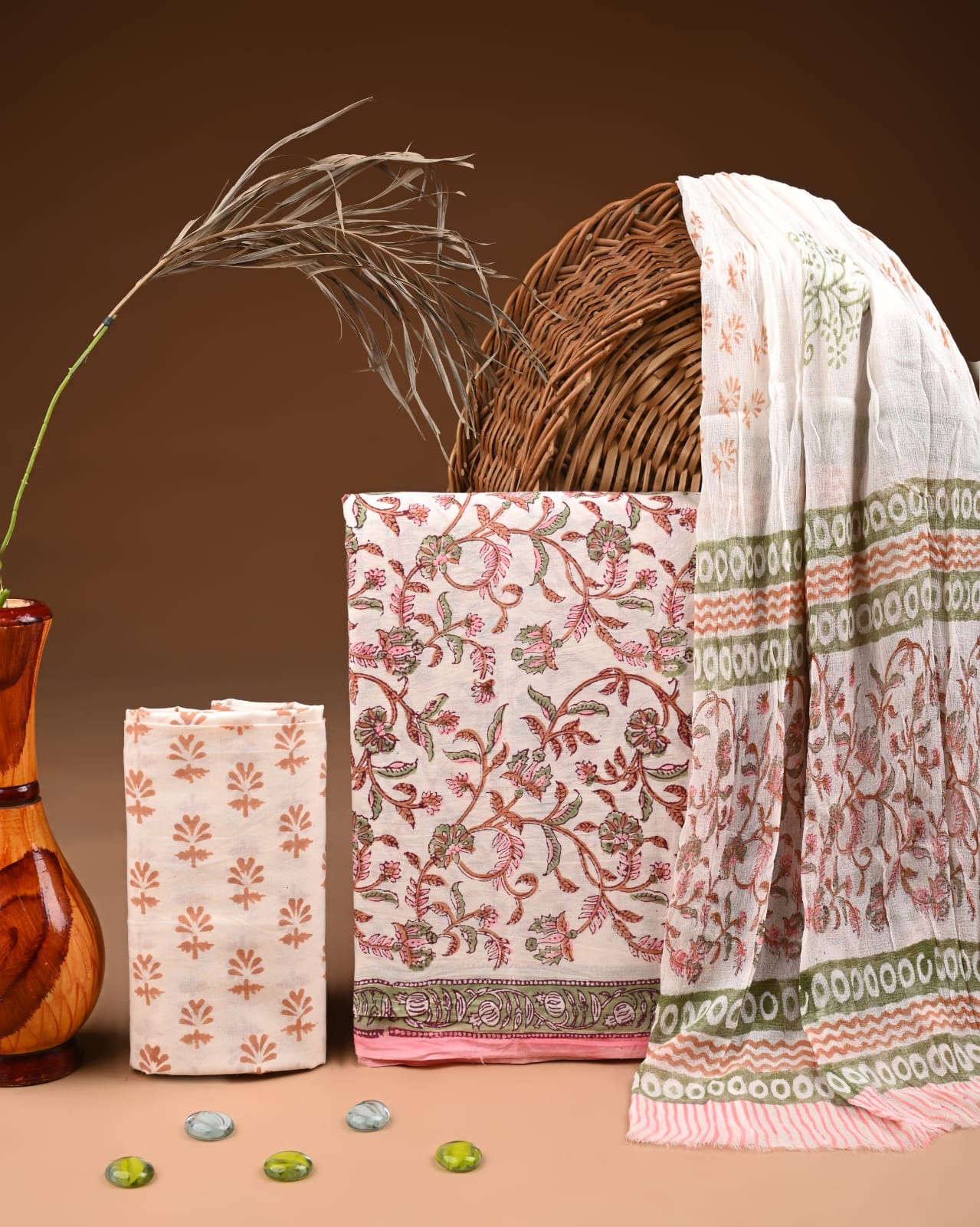 PREMIUM COTTON SUIT SET WITH CHIFFON DUPATTA