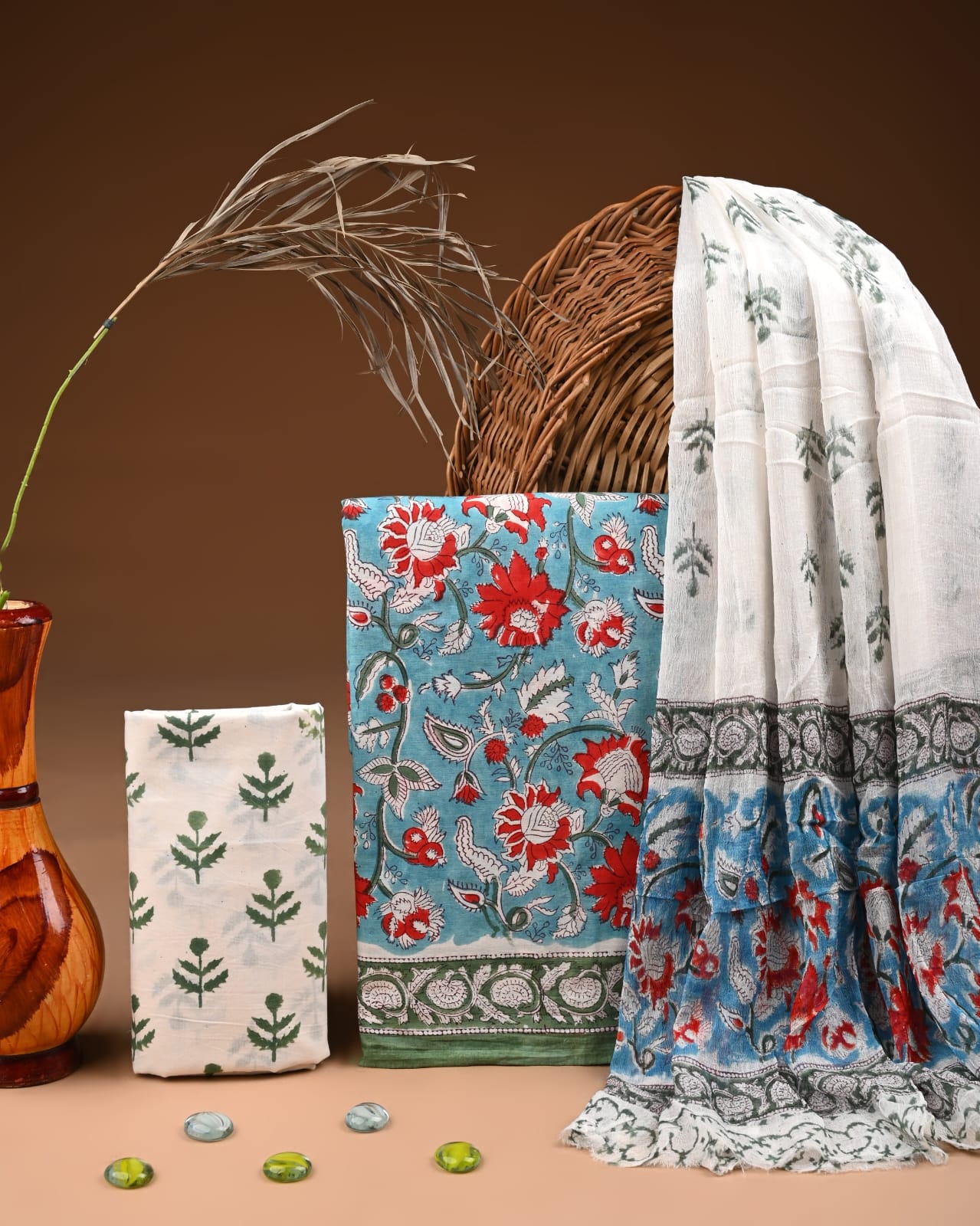 PREMIUM COTTON SUIT SET WITH CHIFFON DUPATTA