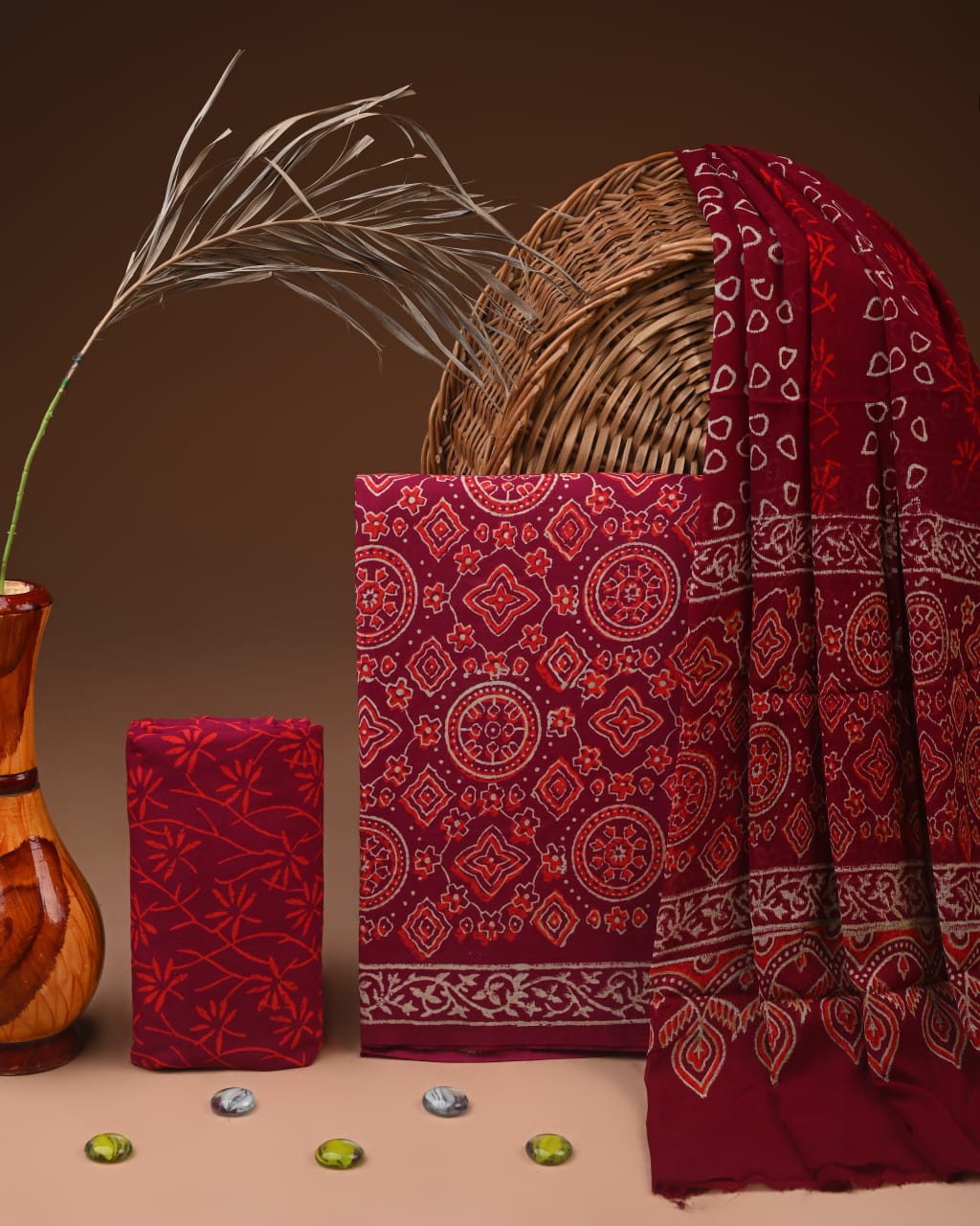 PREMIUM COTTON SUIT SET WITH CHIFFON DUPATTA