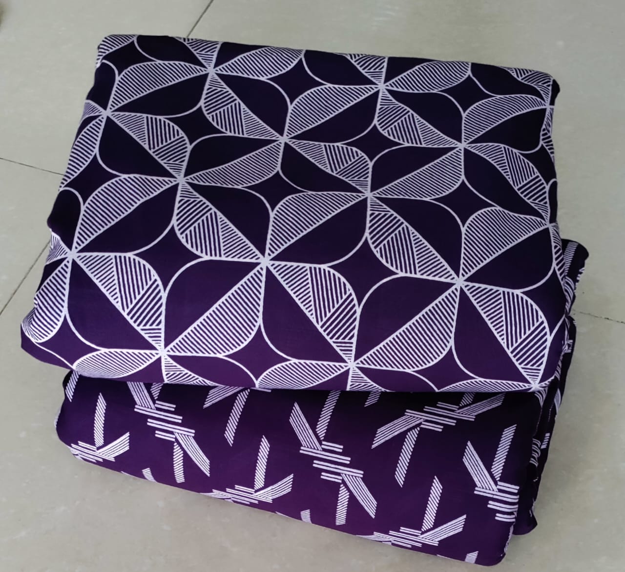 Elegant Hand Block Printed Cotton Top And Bottom Suit Sets