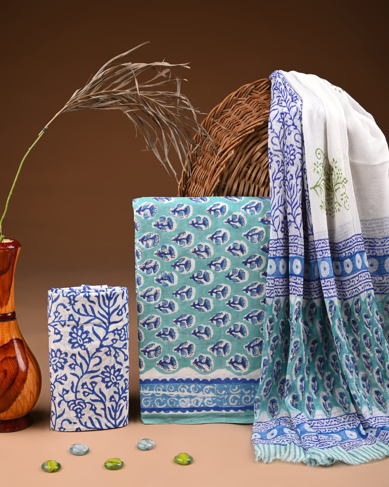 PREMIUM COTTON SUIT SET WITH CHIFFON DUPATTA