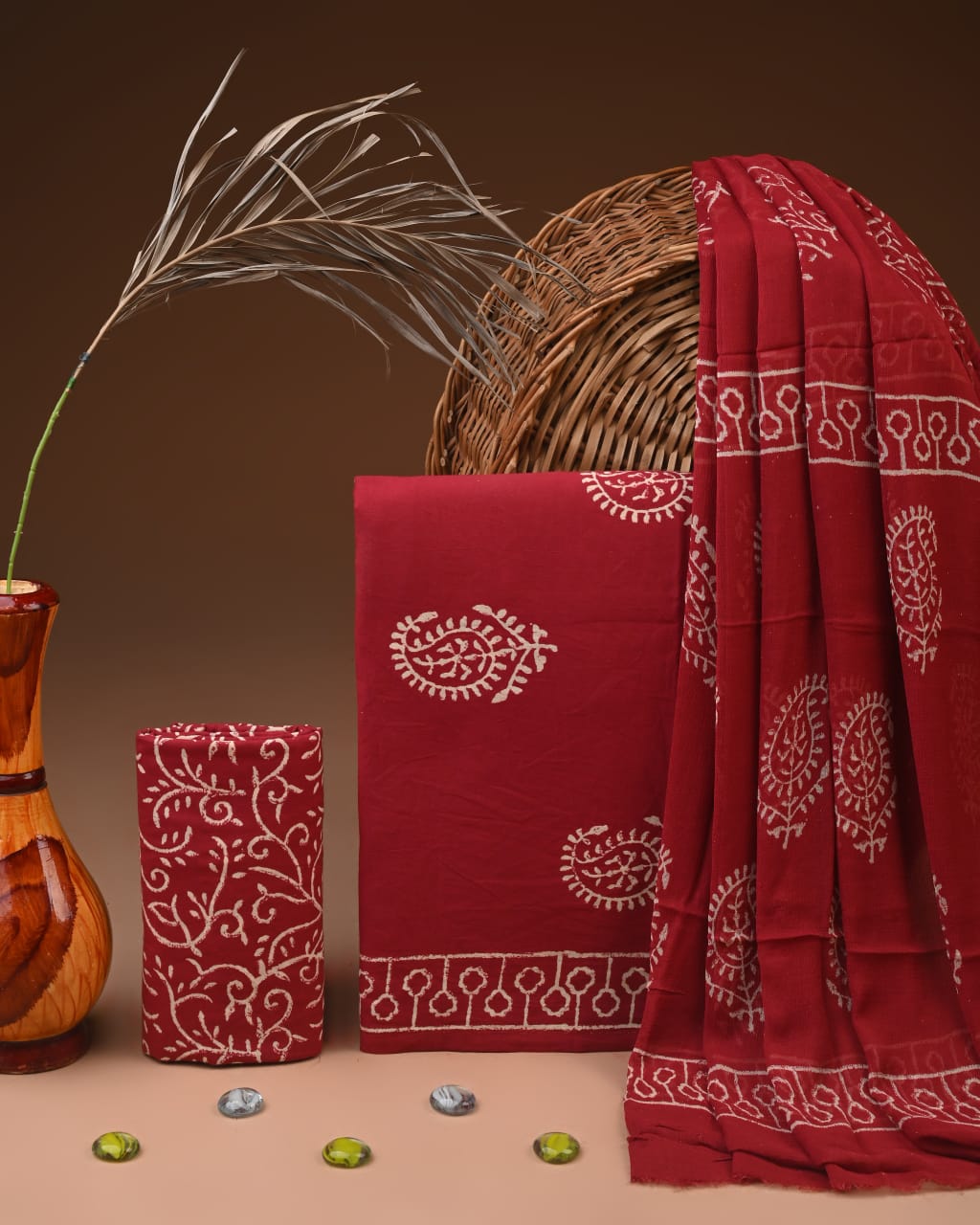 PREMIUM COTTON SUIT SET WITH CHIFFON DUPATTA