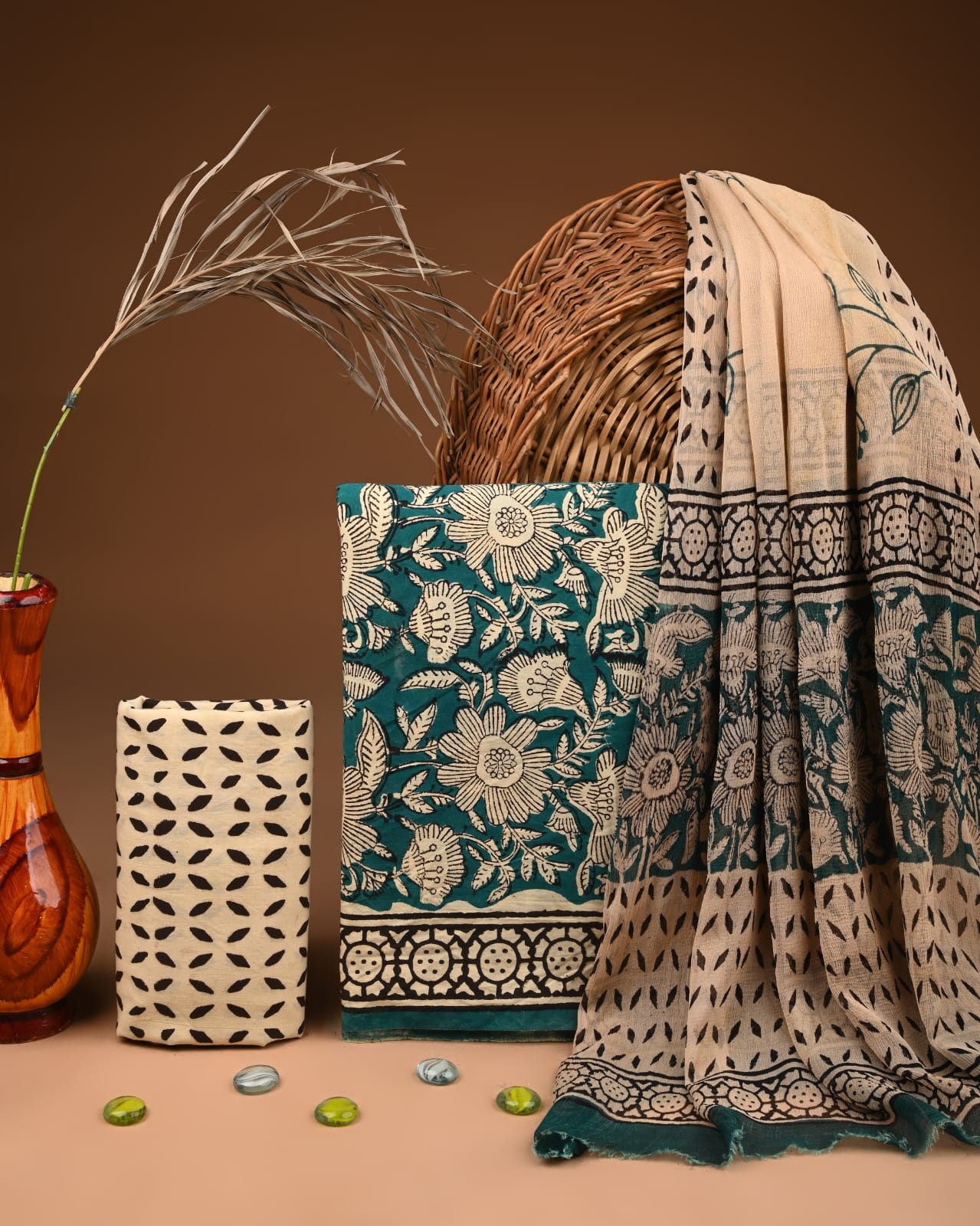 PREMIUM COTTON SUIT SET WITH CHIFFON DUPATTA