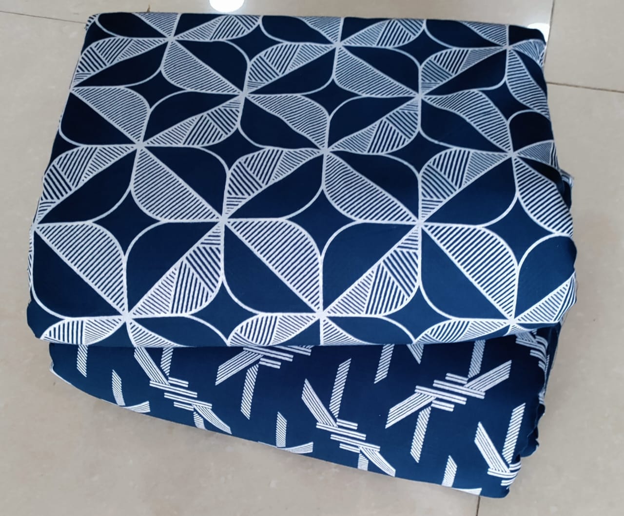 Elegant Hand Block Printed Cotton Top And Bottom Suit Sets