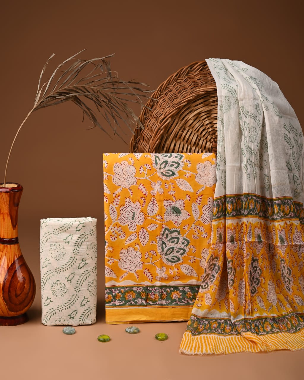 PREMIUM COTTON SUIT SET WITH CHIFFON DUPATTA