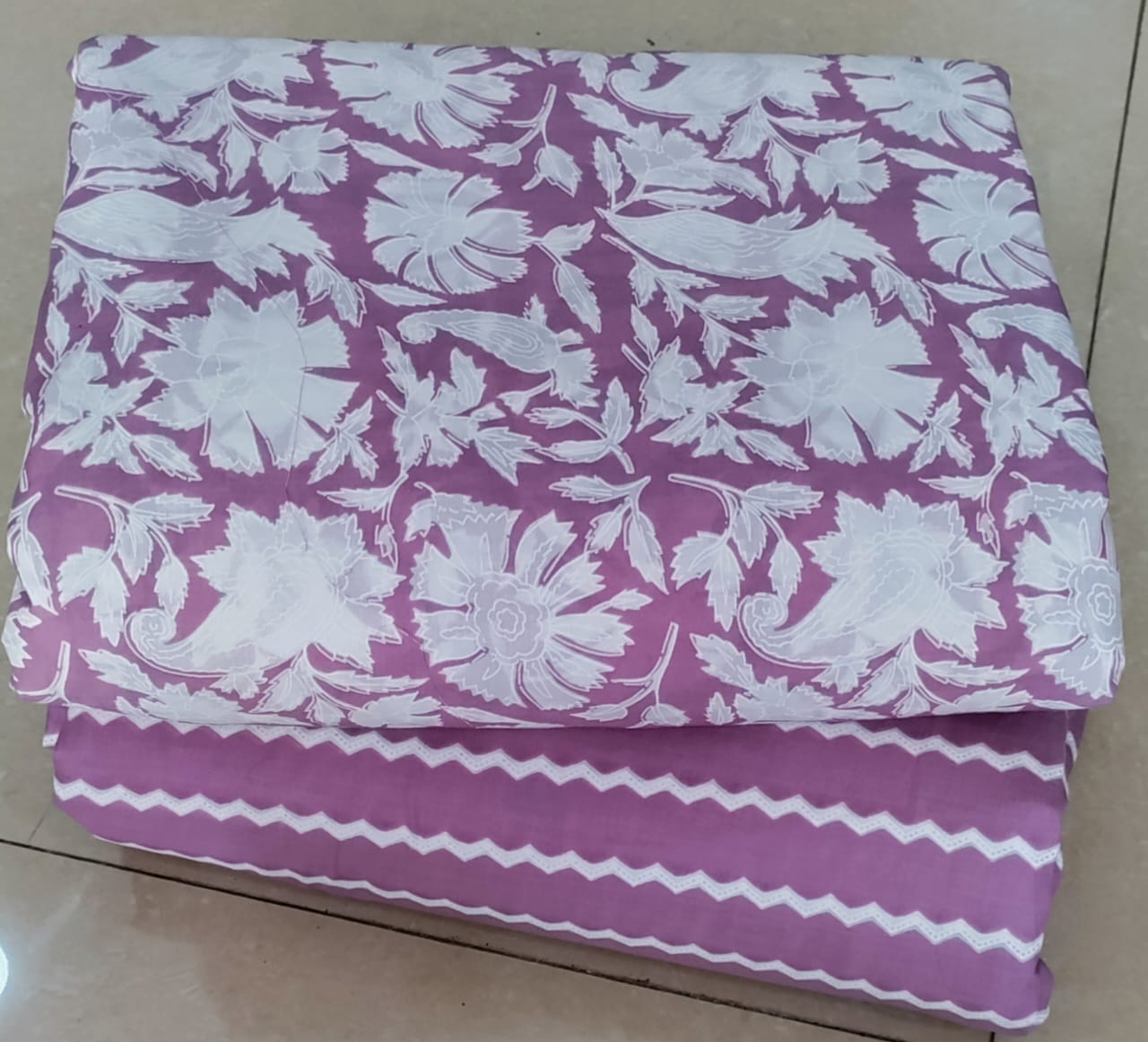 Elegant Hand Block Printed Cotton Top And Bottom Suit Sets