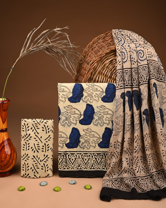 PREMIUM COTTON SUIT SET WITH CHIFFON DUPATTA