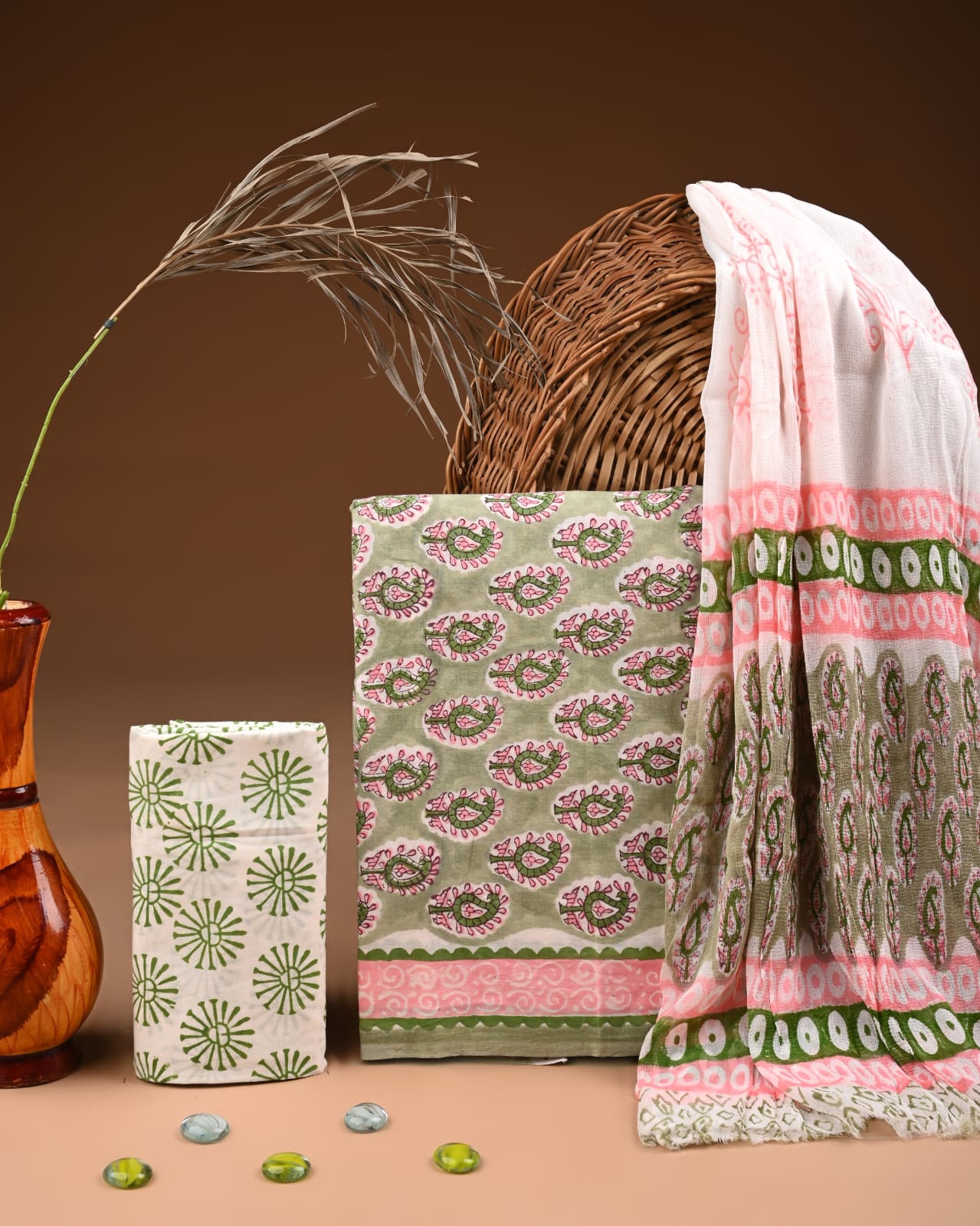 PREMIUM COTTON SUIT SET WITH CHIFFON DUPATTA