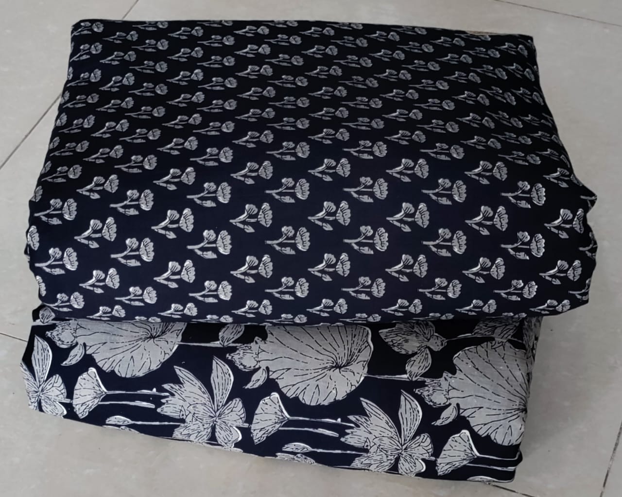 Elegant Hand Block Printed Cotton Top And Bottom Suit Sets