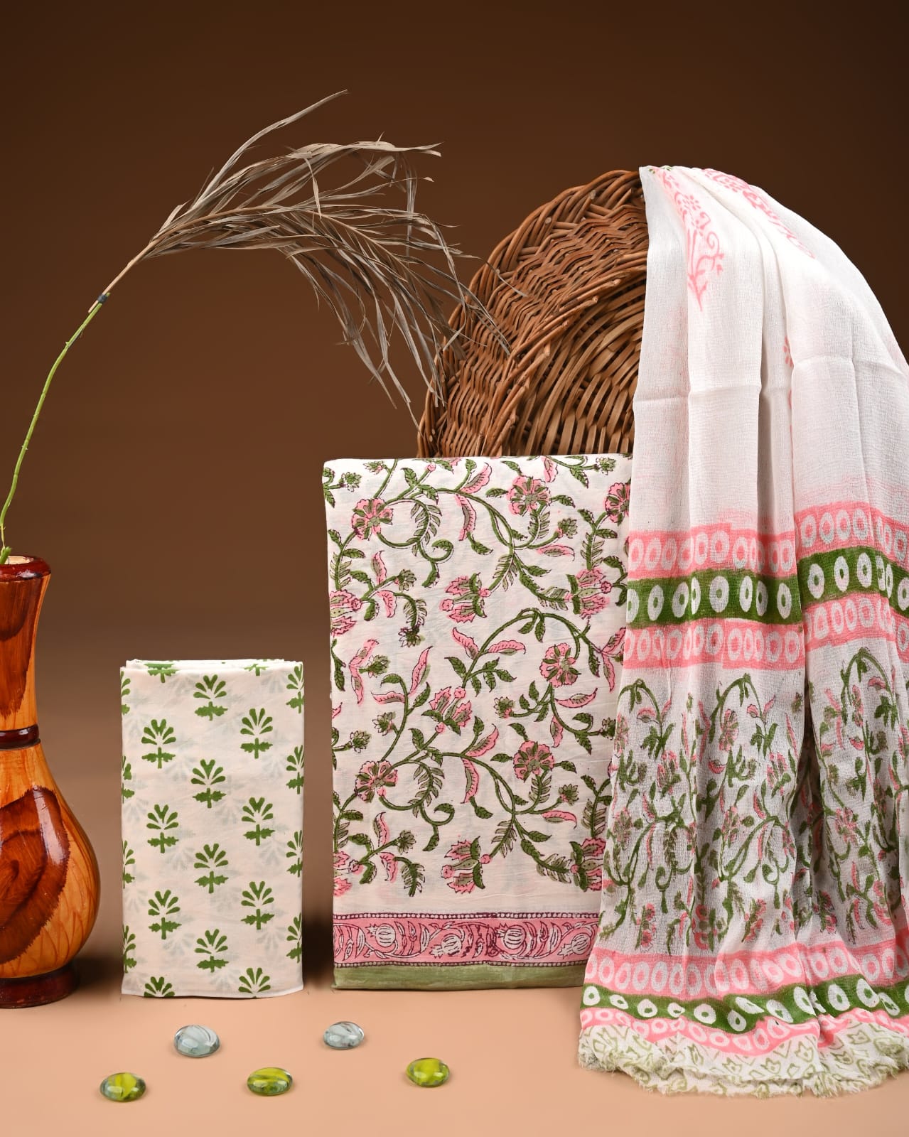 PREMIUM COTTON SUIT SET WITH CHIFFON DUPATTA