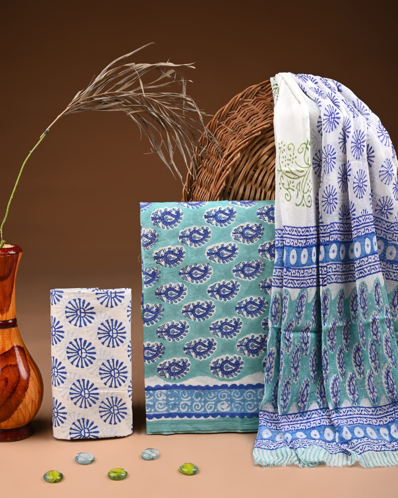 PREMIUM COTTON SUIT SET WITH CHIFFON DUPATTA