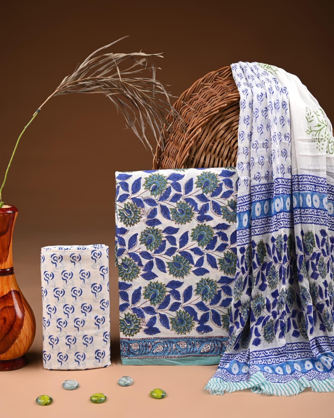 PREMIUM COTTON SUIT SET WITH CHIFFON DUPATTA