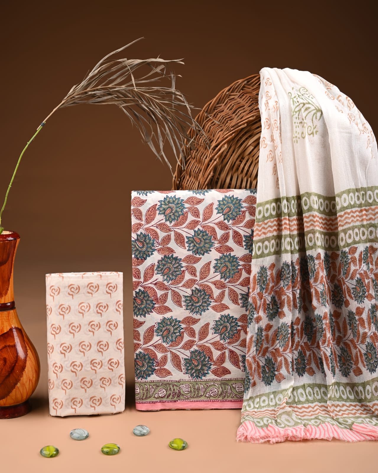 PREMIUM COTTON SUIT SET WITH CHIFFON DUPATTA