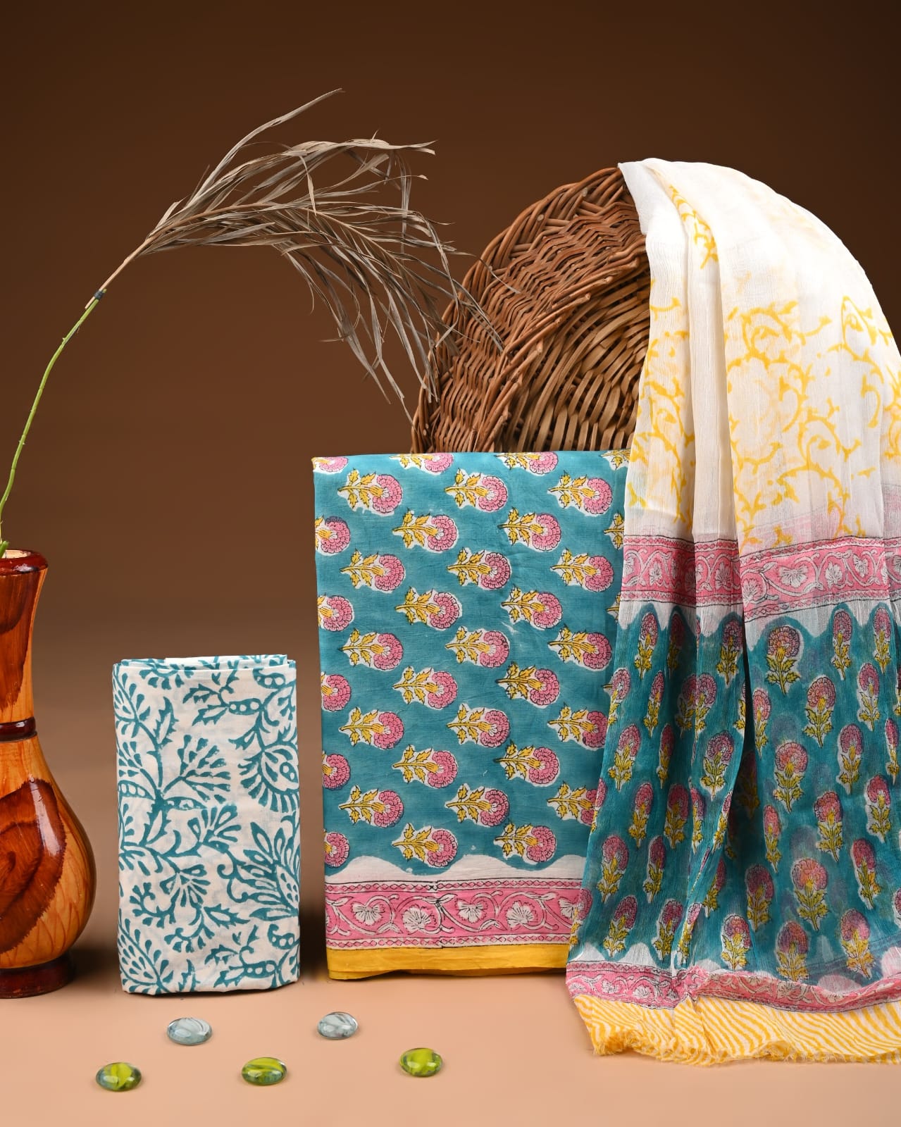 PREMIUM COTTON SUIT SET WITH CHIFFON DUPATTA