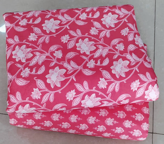 Elegant Hand Block Printed Cotton Top And Bottom Suit Sets