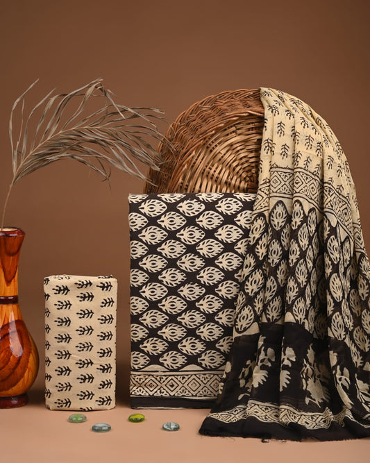 PREMIUM COTTON SUIT SET WITH CHIFFON DUPATTA