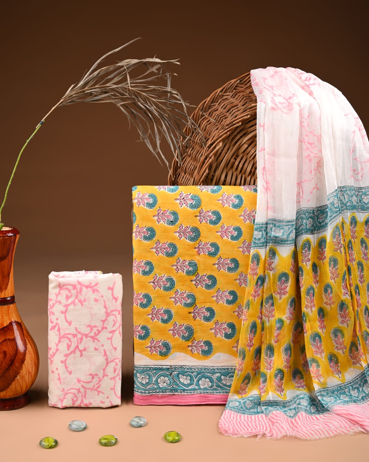 PREMIUM COTTON SUIT SET WITH CHIFFON DUPATTA