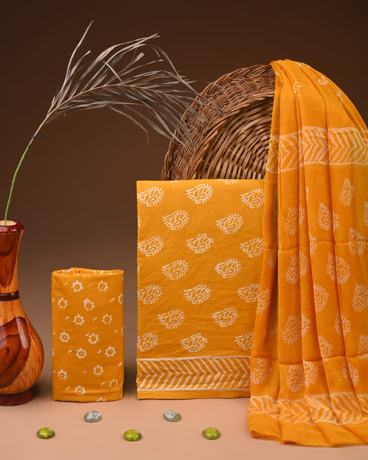 PREMIUM COTTON SUIT SET WITH CHIFFON DUPATTA