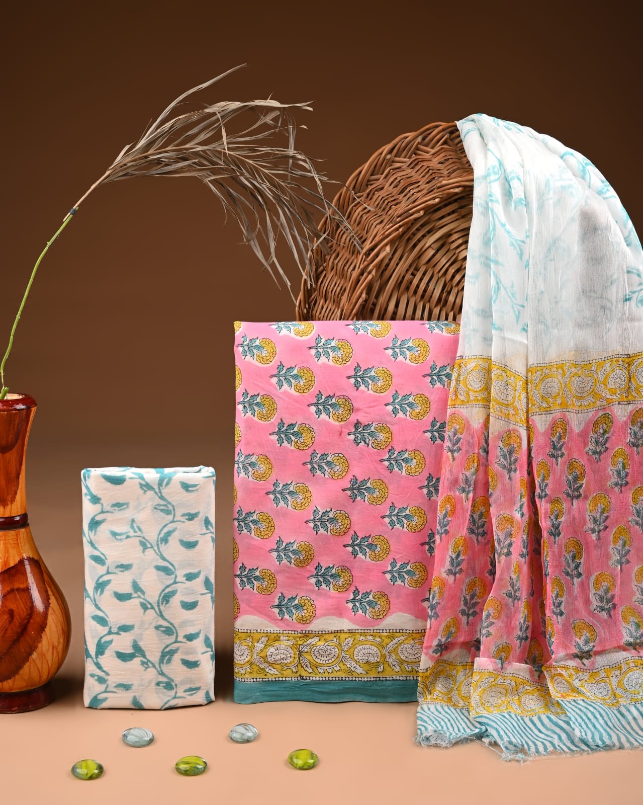 PREMIUM COTTON SUIT SET WITH CHIFFON DUPATTA