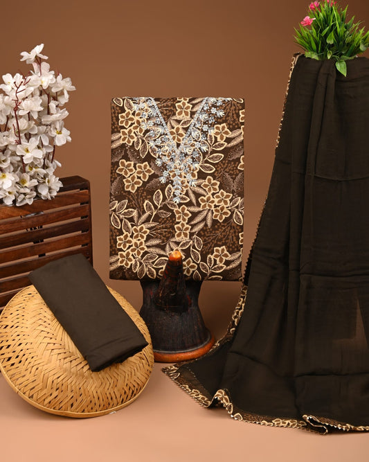 PREMIUM GOTA PATTI COTTON SUIT SET WITH CHIFFON DUPATTA