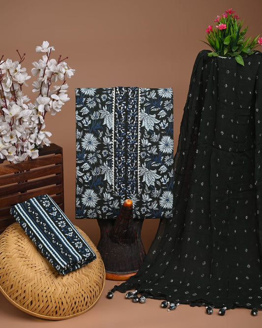 PREMIUM GOTA PATTI COTTON SUIT SET WITH CHIFFON DUPATTA