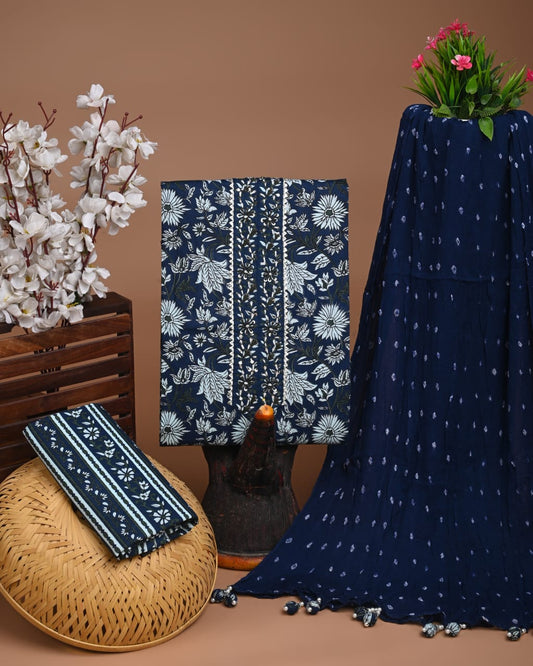 PREMIUM GOTA PATTI COTTON SUIT SET WITH CHIFFON DUPATTA