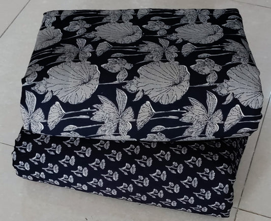 Elegant Hand Block Printed Cotton Top And Bottom Suit Sets